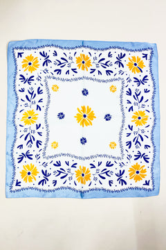 Daisy Border Silk Scarf