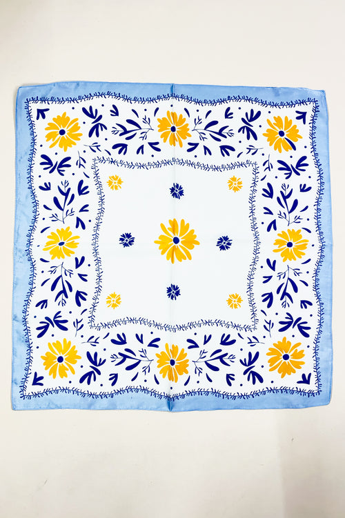 Daisy Border Silk Scarf