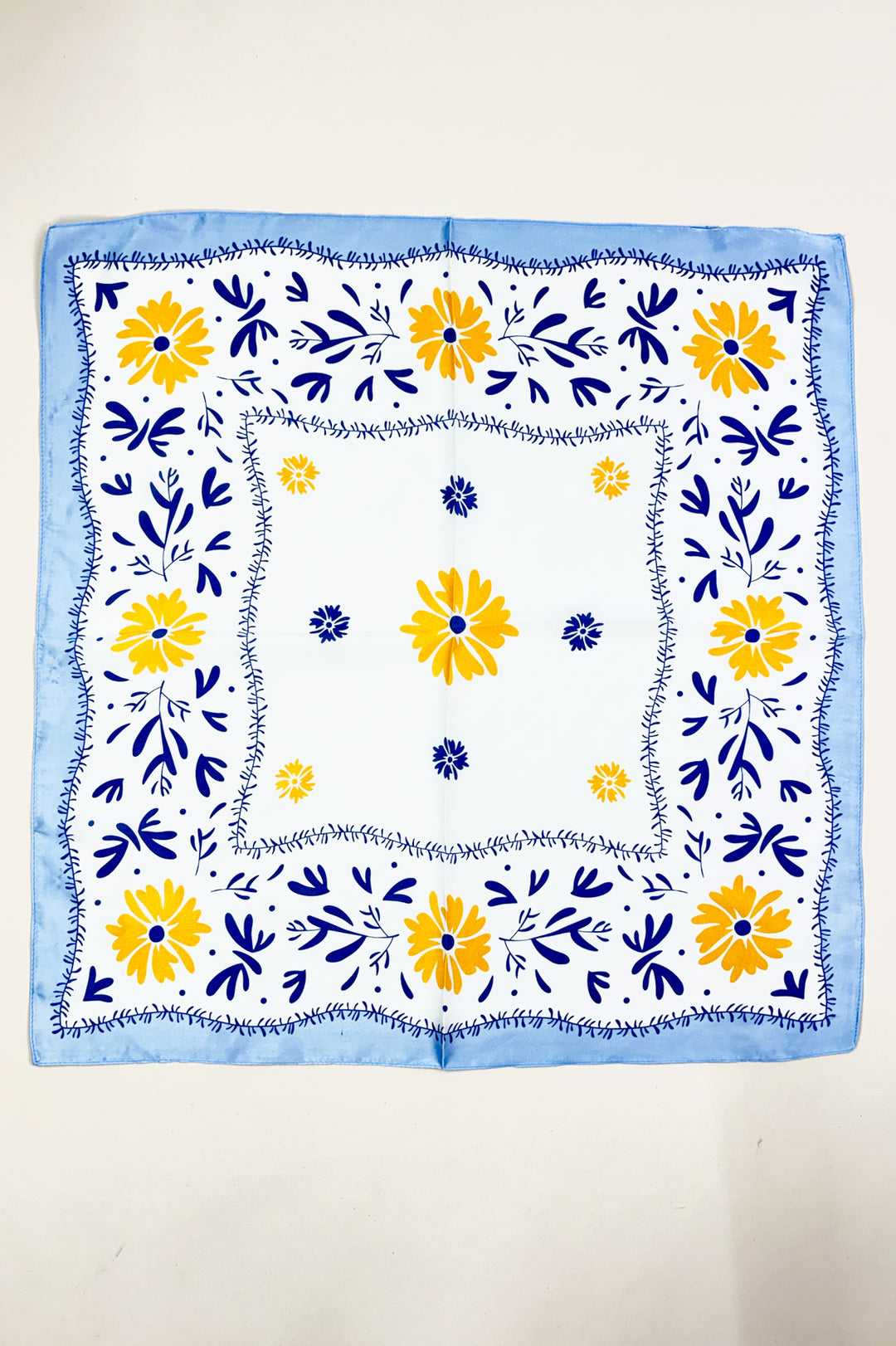 Daisy Border Silk Scarf