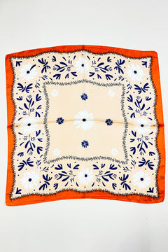 Daisy Border Silk Scarf