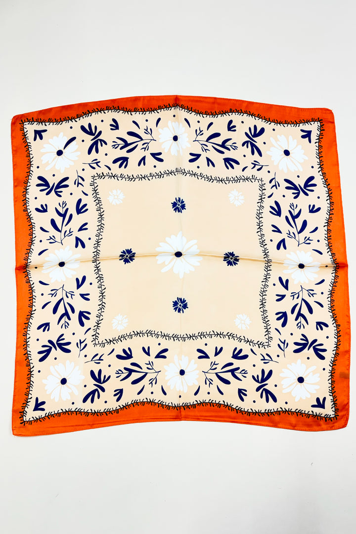 Daisy Border Silk Scarf
