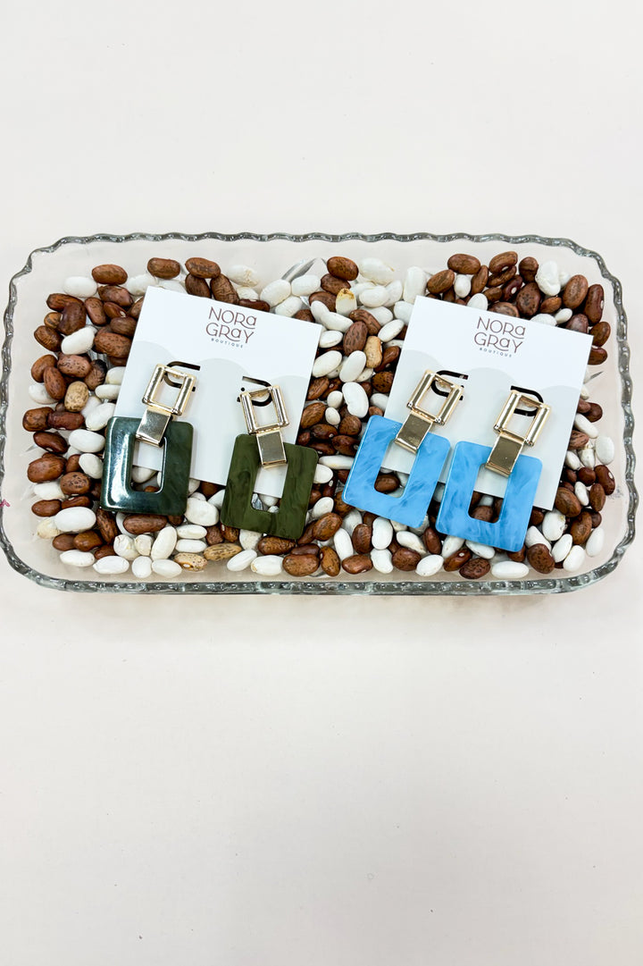 Double Rectangle Drop Earring