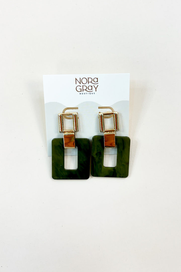 Double Rectangle Drop Earring