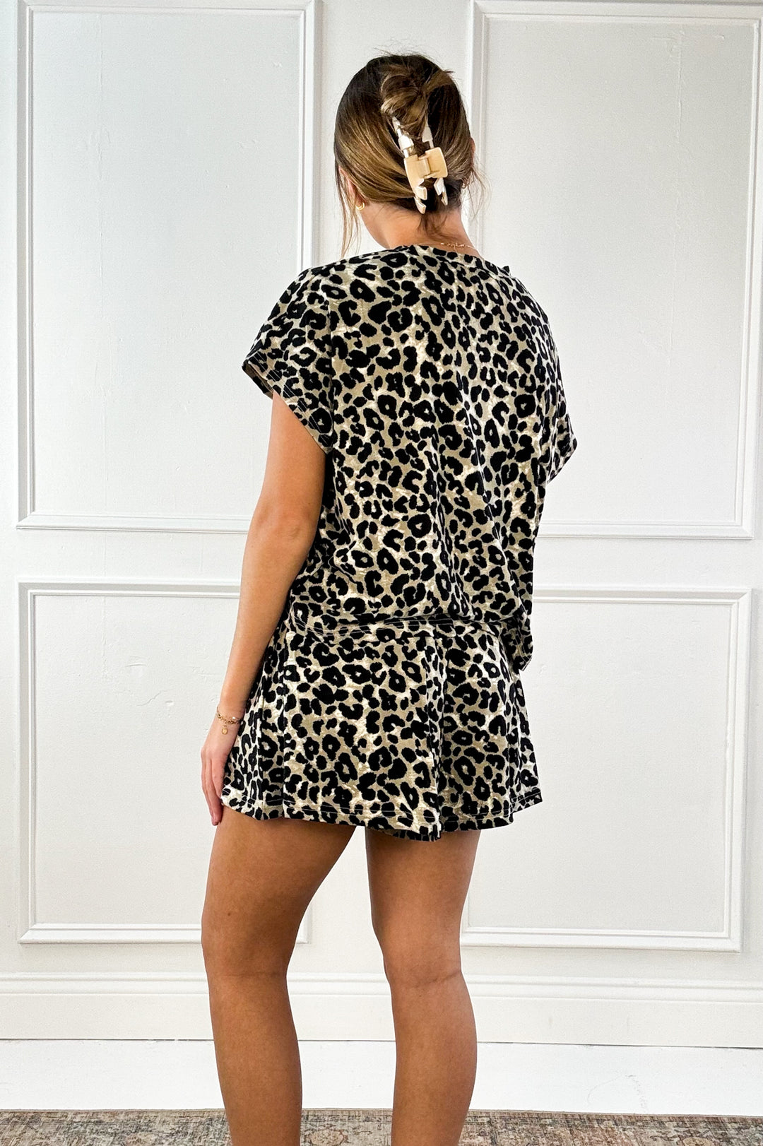 Soft Touch Leopard Knit Short