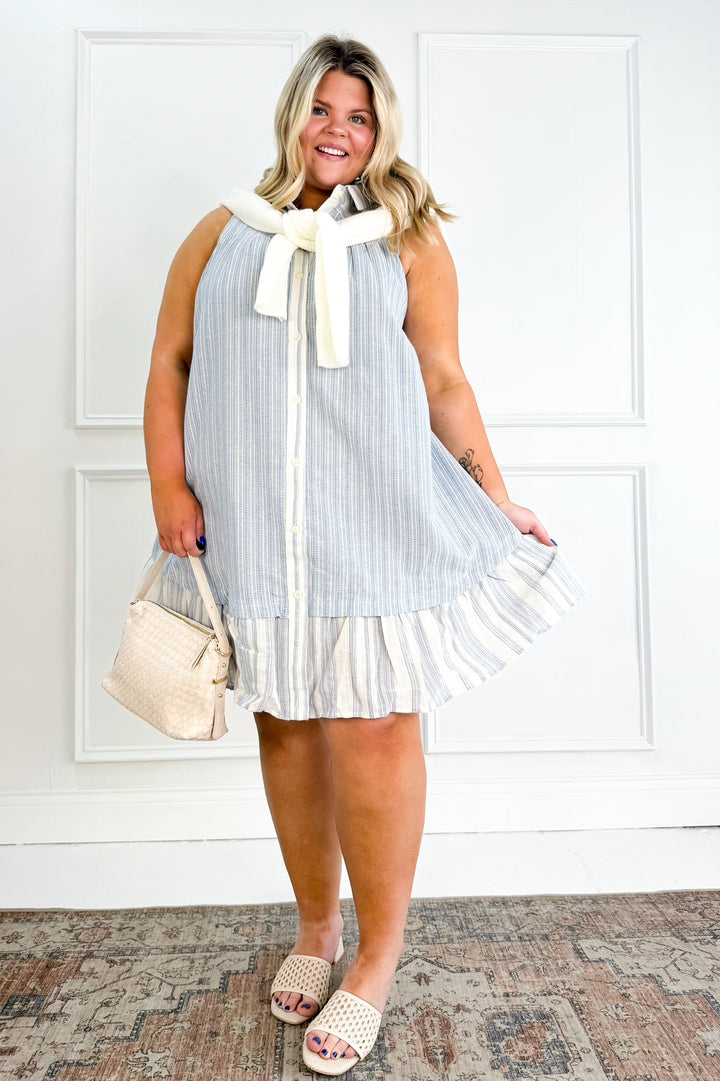 Curvy A-Line Striped Dress