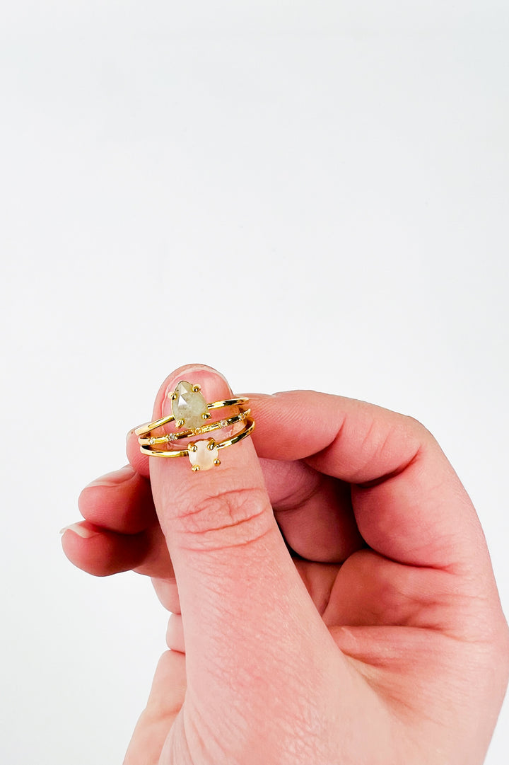Sabine 18K Gold Multi Stone Statement Ring