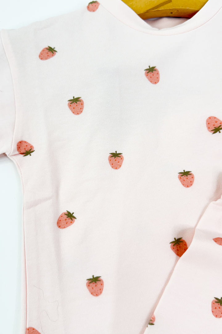 Organic Cotton Strawberry Print Shorts Set