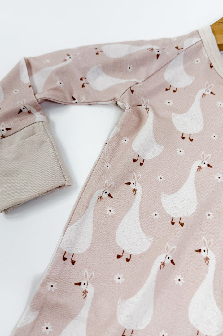 Silly Goose on the Loose Bamboo Zippy Romper