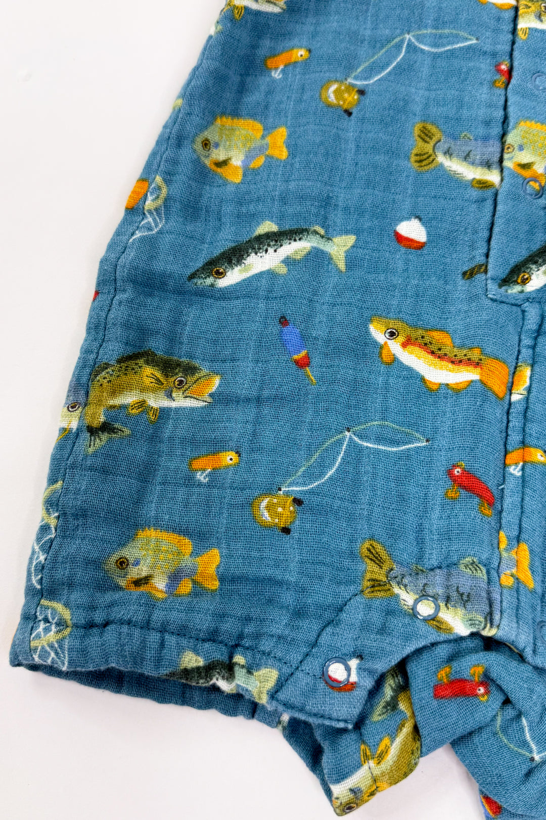 Gone Fishing Muslin Shortie Romper