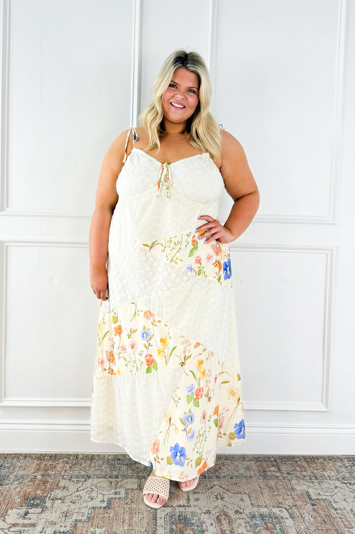 Curvy Floral Lace Maxi Slip Dress