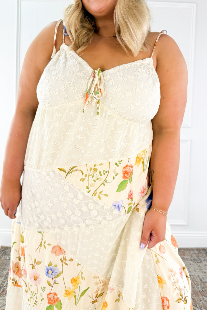 Curvy Floral Lace Maxi Slip Dress