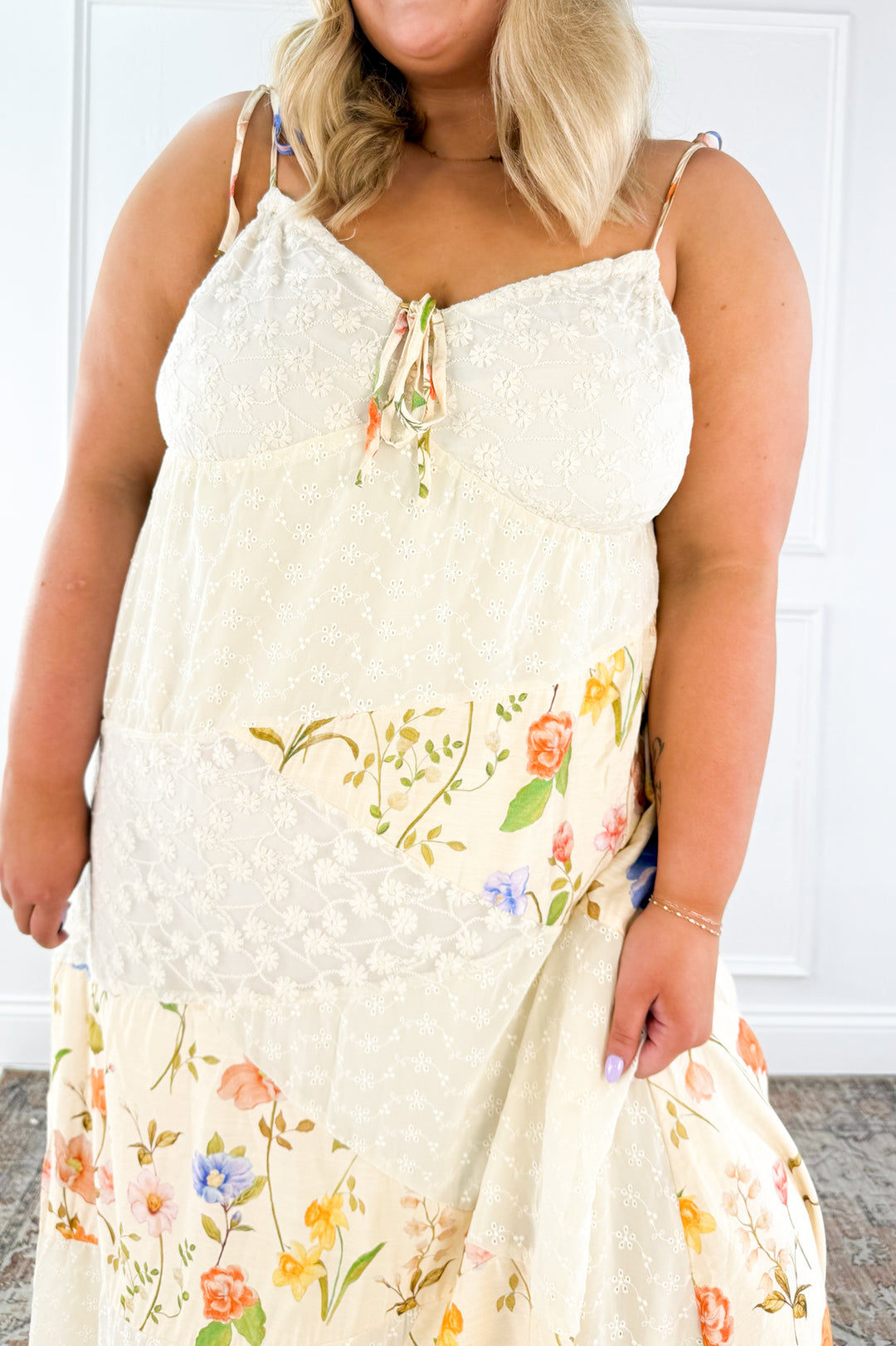 Curvy Floral Lace Maxi Slip Dress