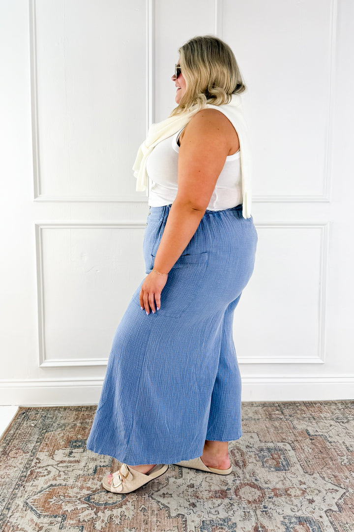 Curvy Washed Cotton Guaze Pants