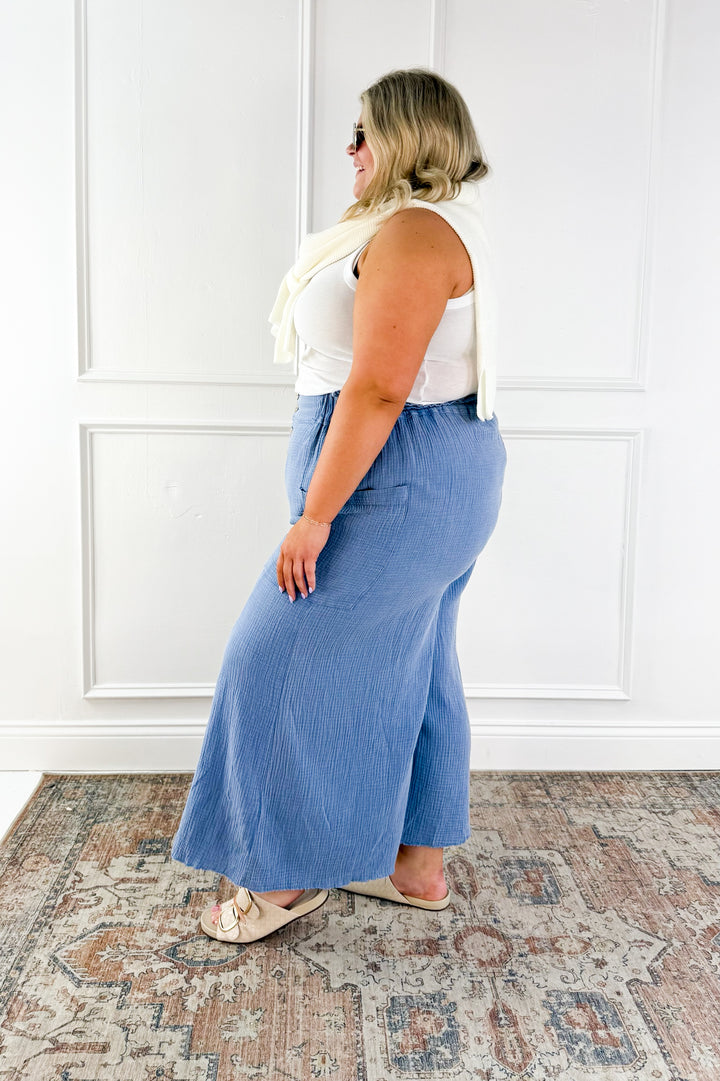 Curvy Washed Cotton Guaze Pants