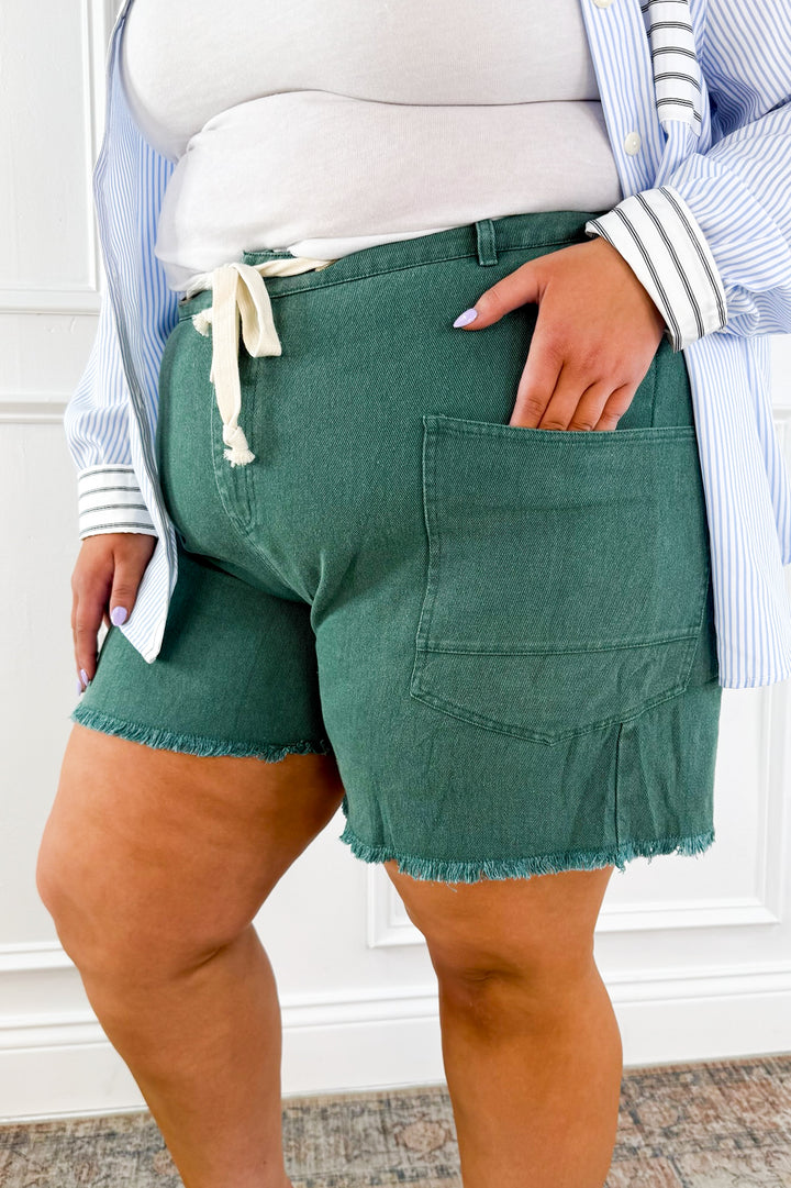 Curvy Washed Twill Shorts