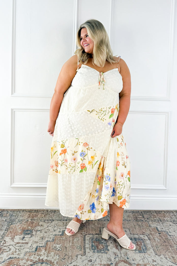 Curvy Floral Lace Maxi Slip Dress