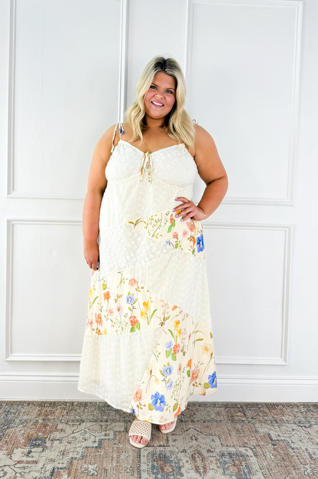 Curvy Floral Lace Maxi Slip Dress