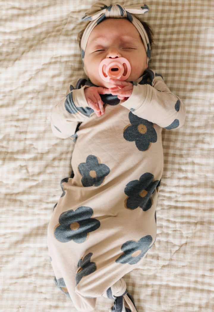 Gemma in Tan Newborn Knotted Gown