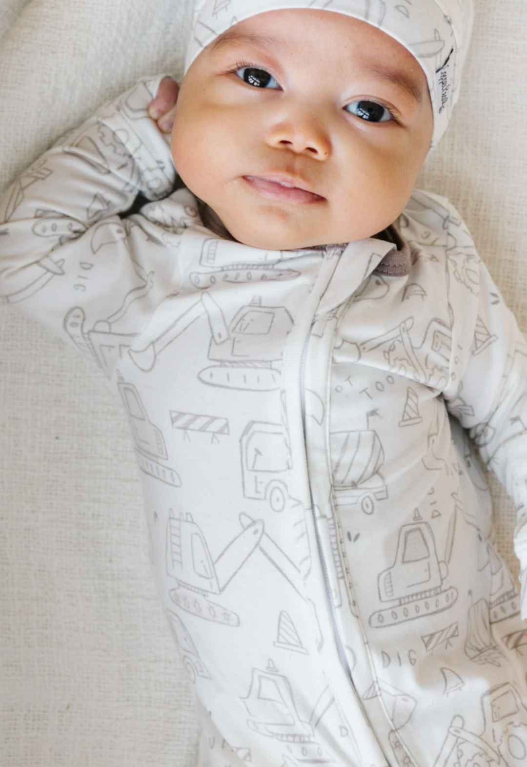 Gage Knit Zip Up Footie Pajamas | Copper Pearl