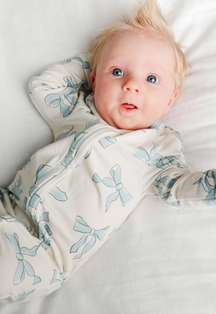 Daphne Knit Zip Up Footie Pajamas | Copper Pearl