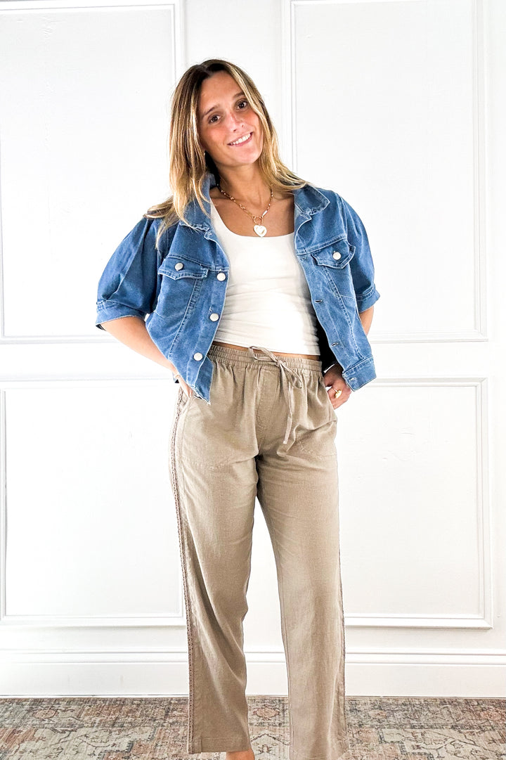 Statement Sleeve Denim Jacket