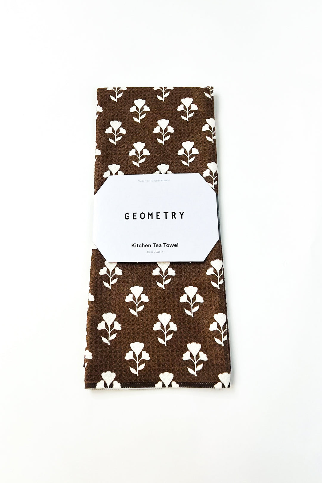 Mocha Bloom Geometry Tea Towel