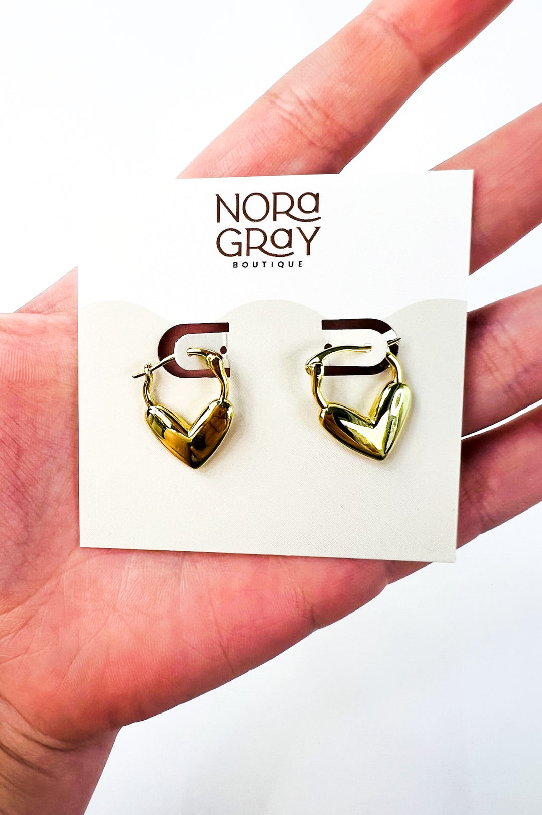 Golden Heart Hoop Earrings