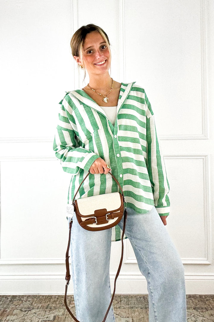 Mixed Stripe Button-Down Shirt