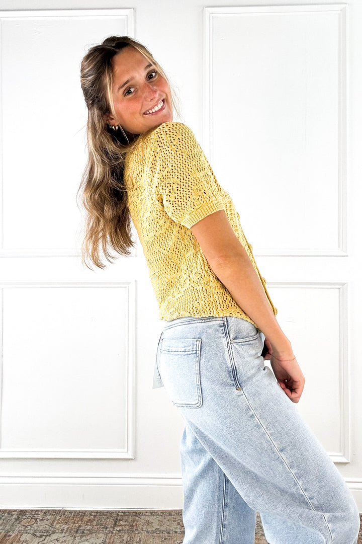 Buttercup Crochet Cardigan Top