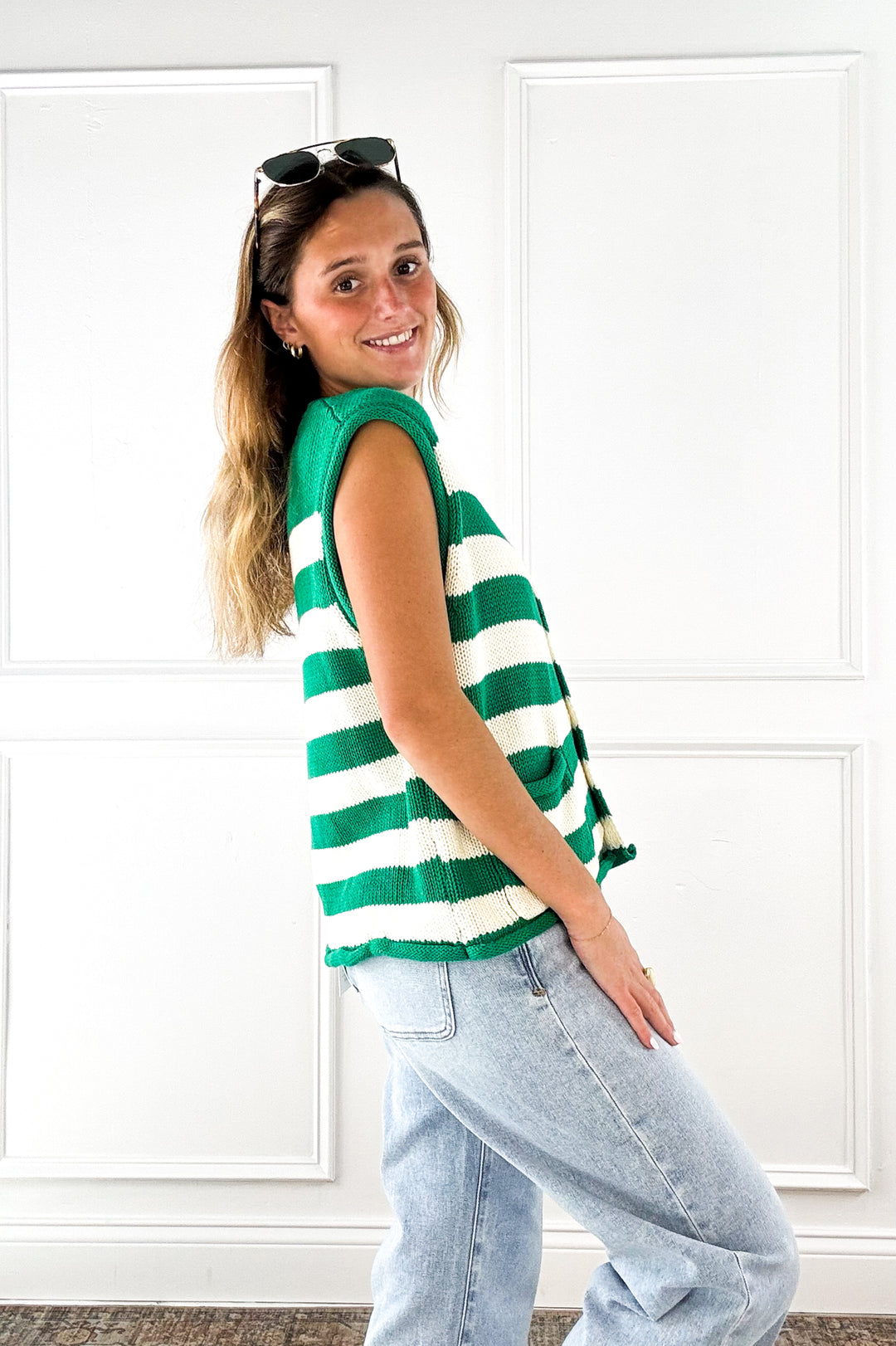 Green Harbor Stripe Sweater Vest