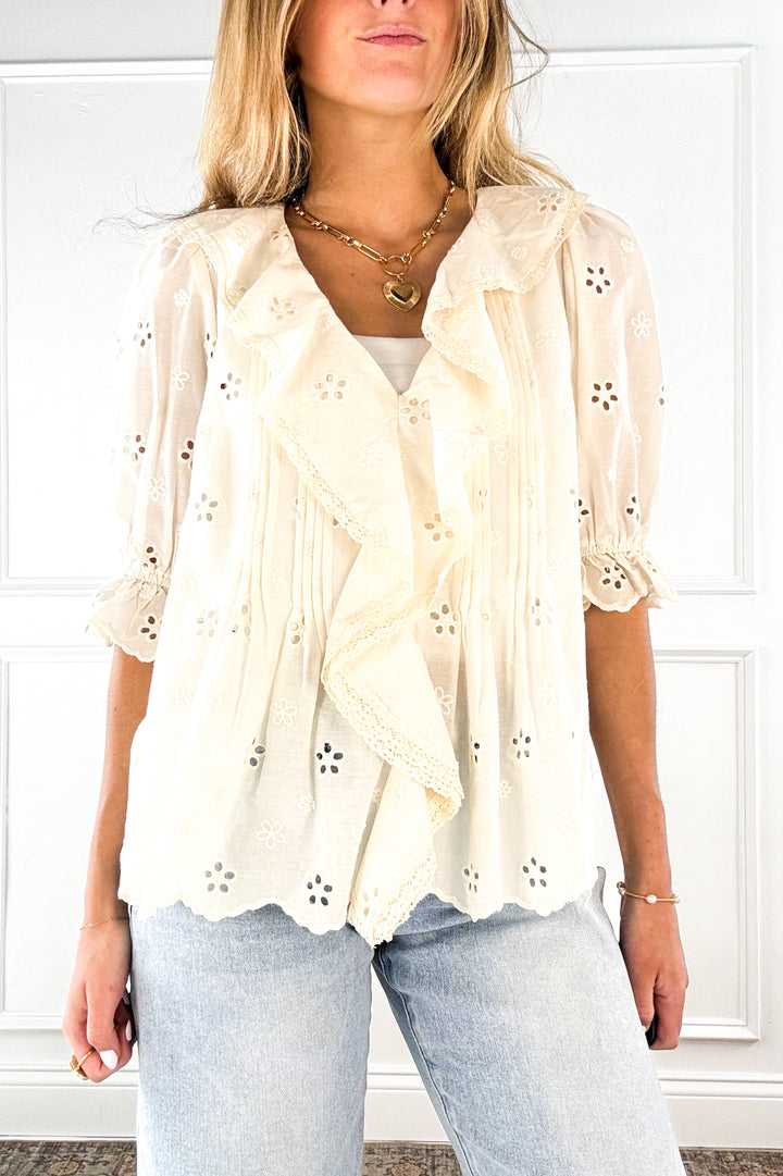 Heirloom Eyelet Ruffle Blouse