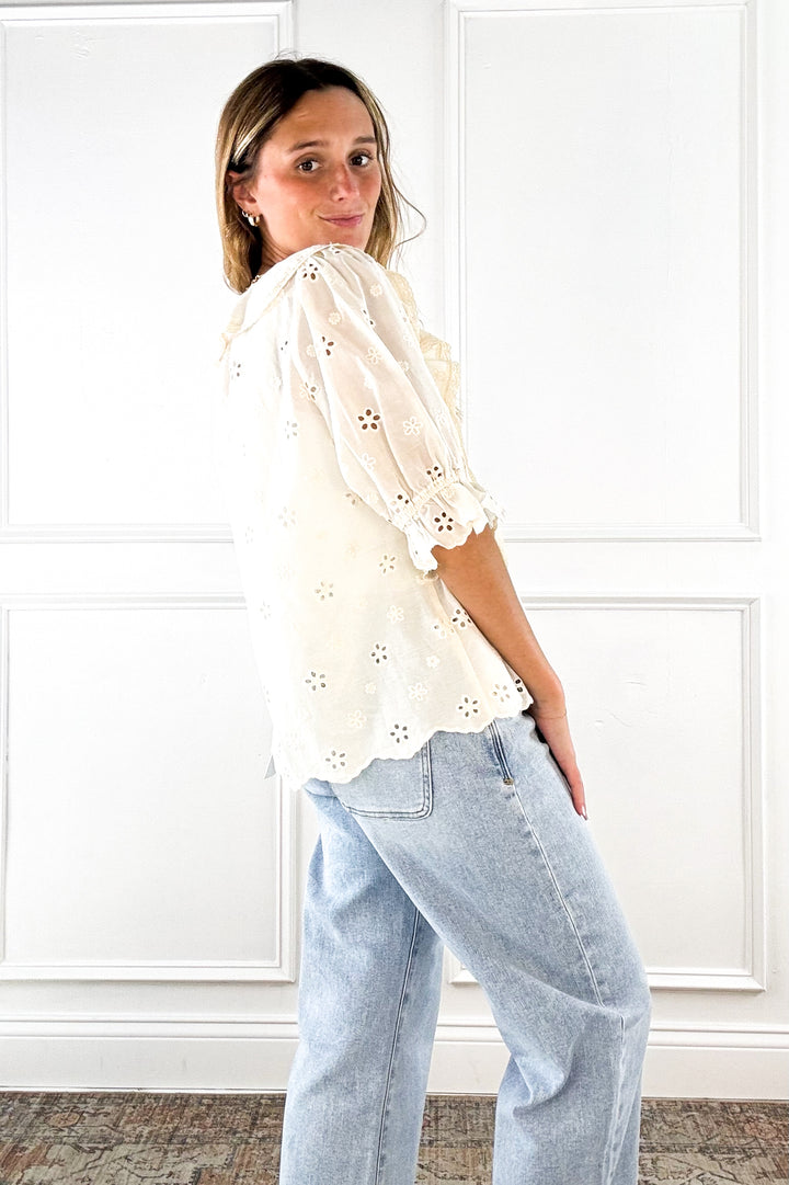 Heirloom Eyelet Ruffle Blouse