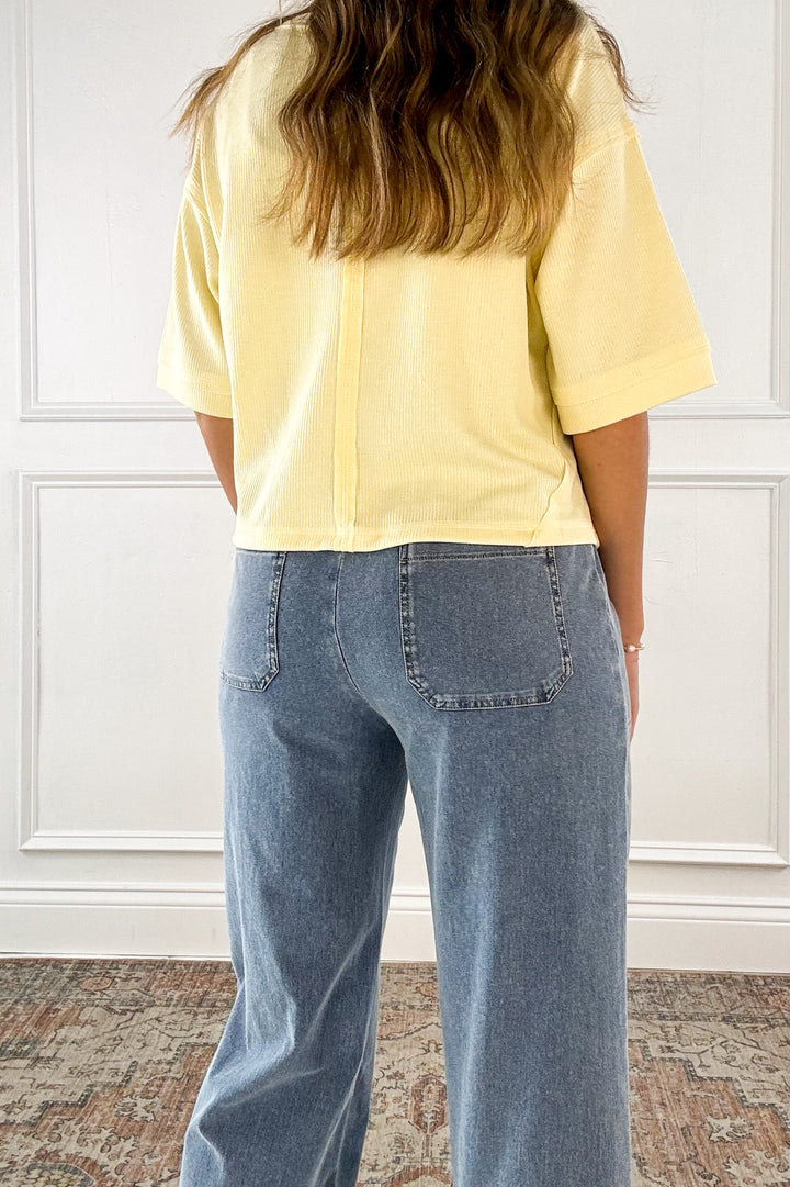 Sunshine Ribbed Henley Top