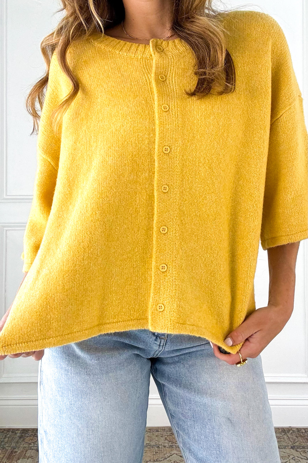 Soft Touch Button Front Knit Top