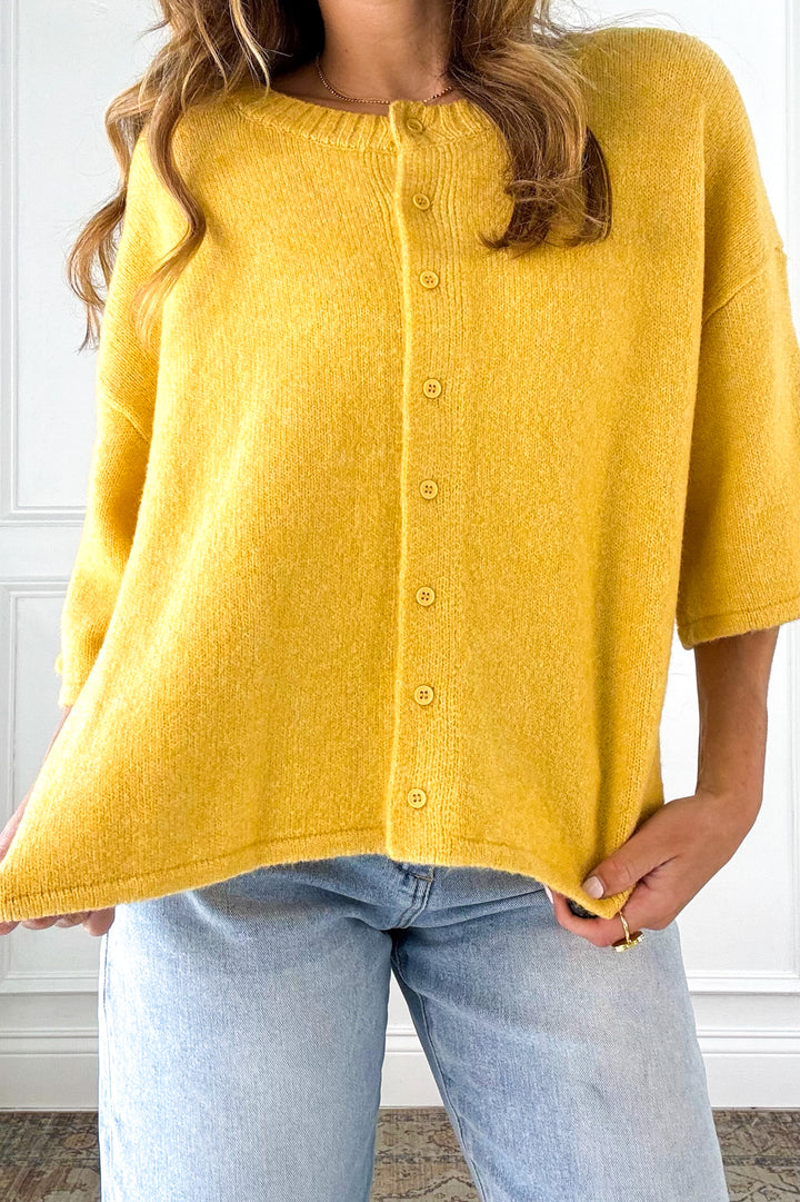 Soft Touch Button Front Knit Top
