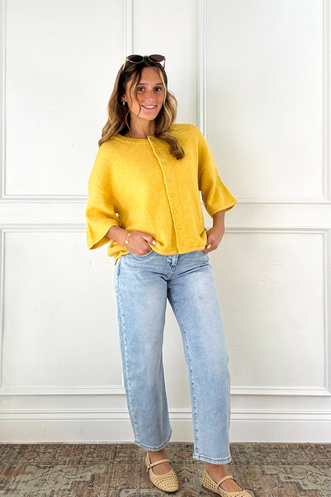 Soft Touch Button Front Knit Top