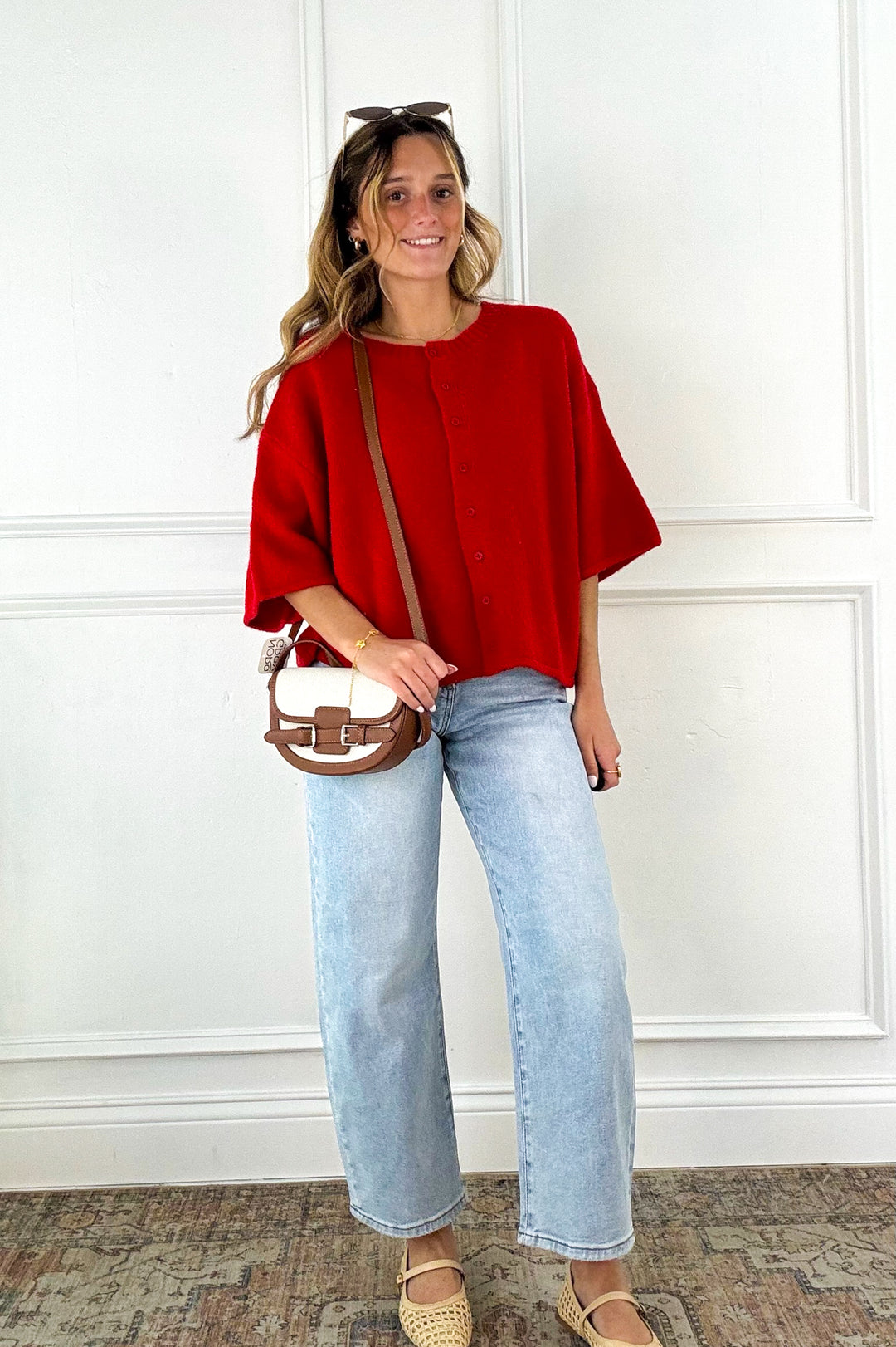 Soft Touch Button Front Knit Top