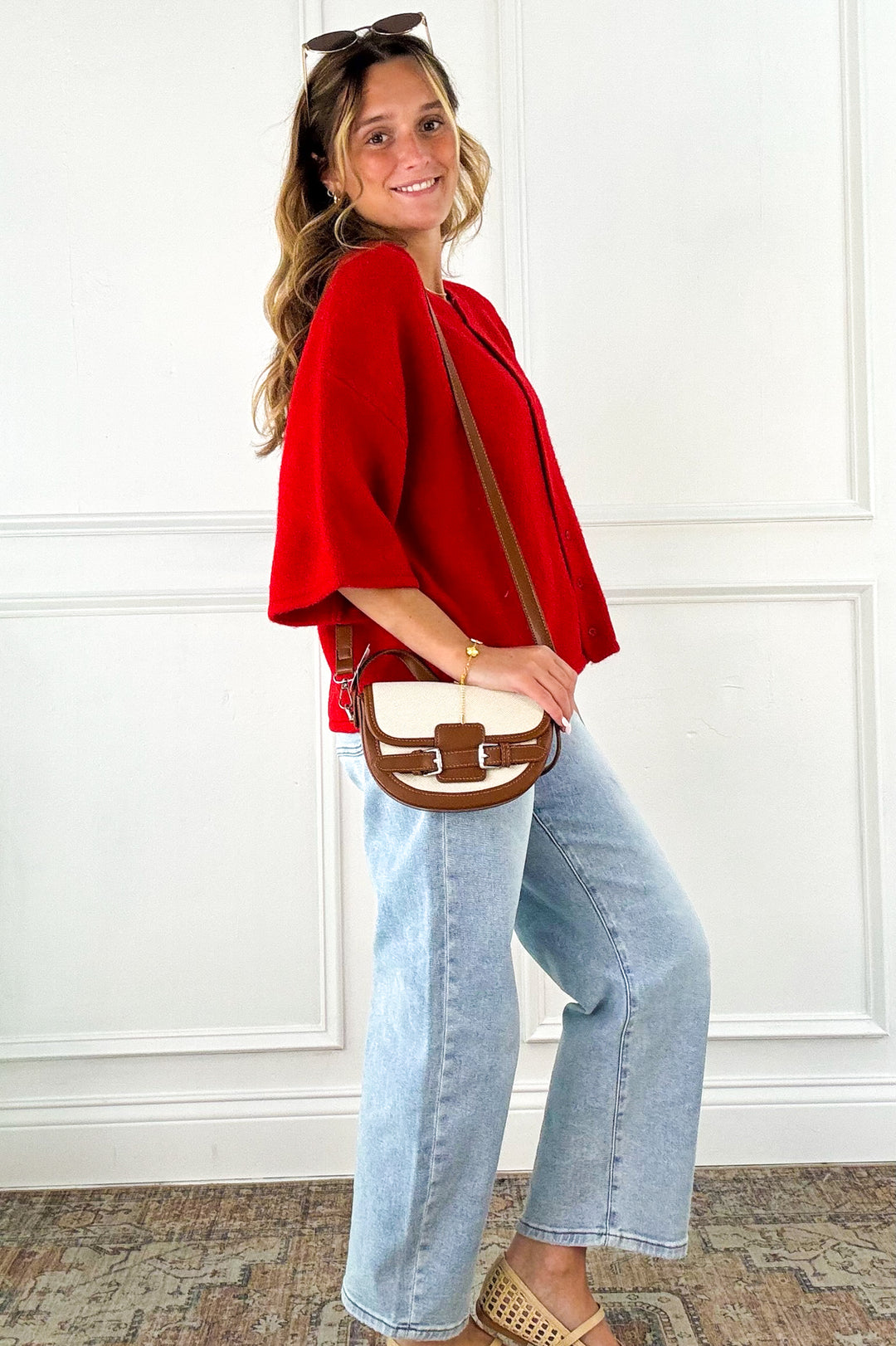 Soft Touch Button Front Knit Top