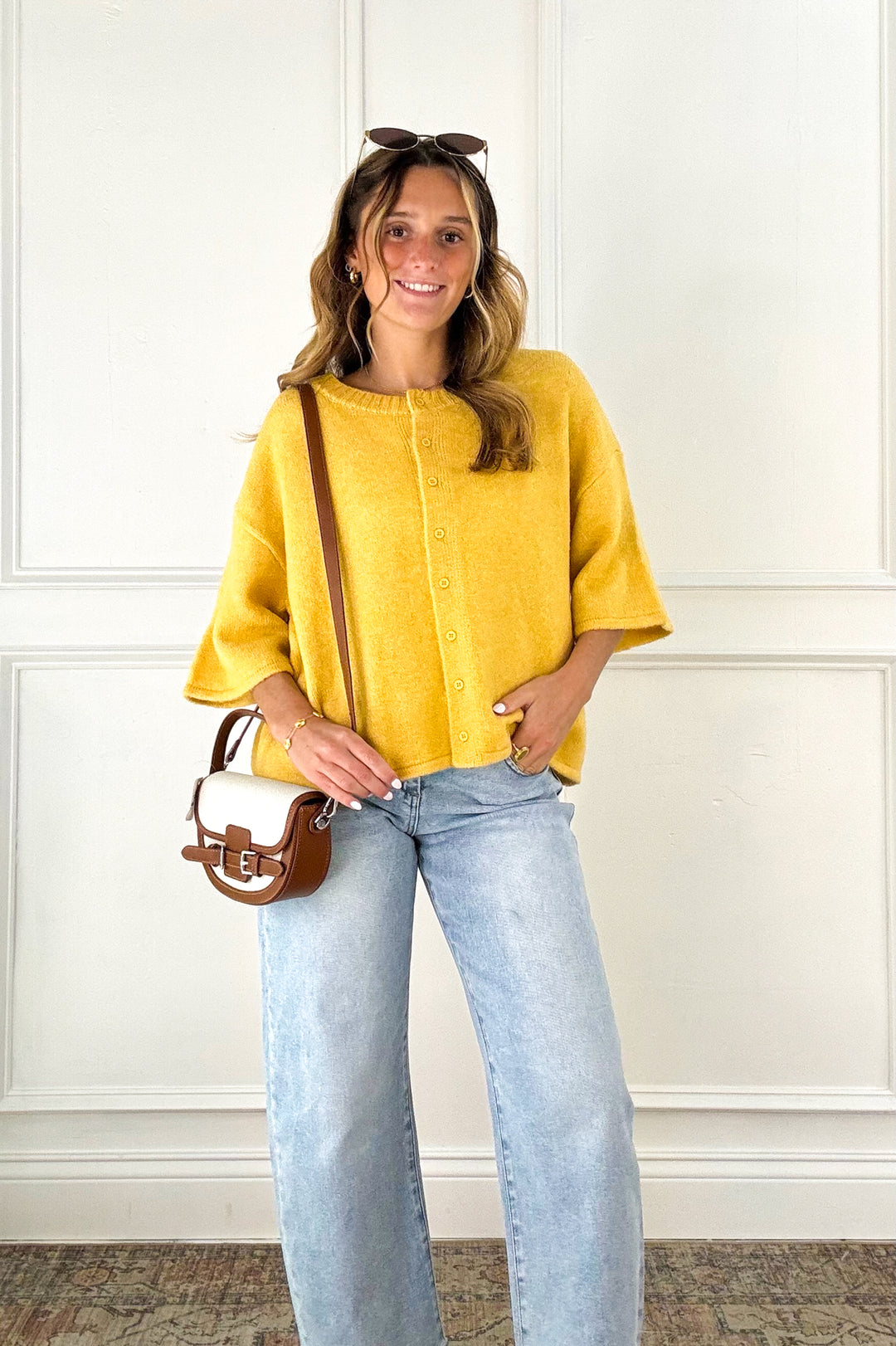 Soft Touch Button Front Knit Top