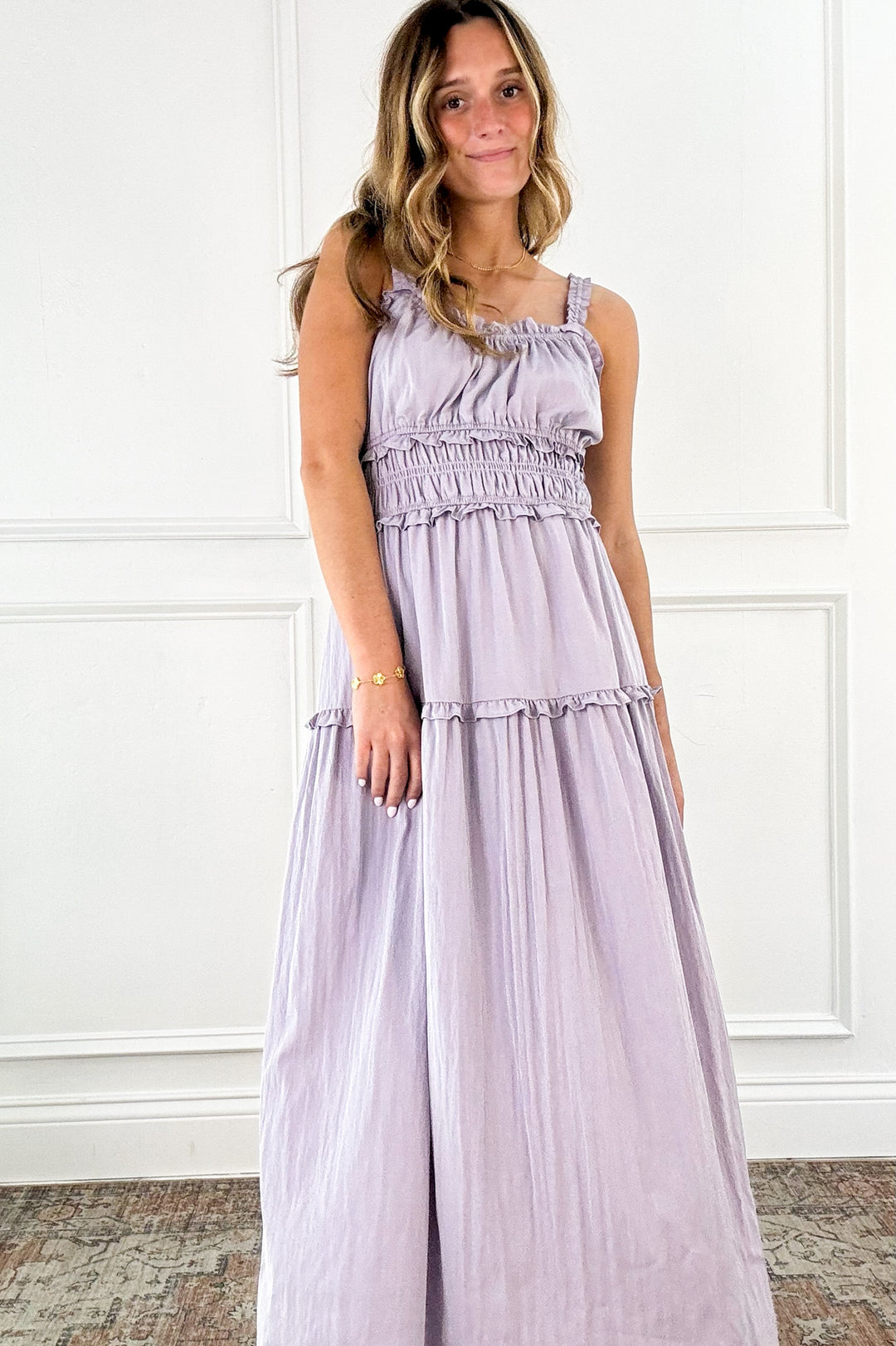 Ruffle Detail Cotton Tank Dress