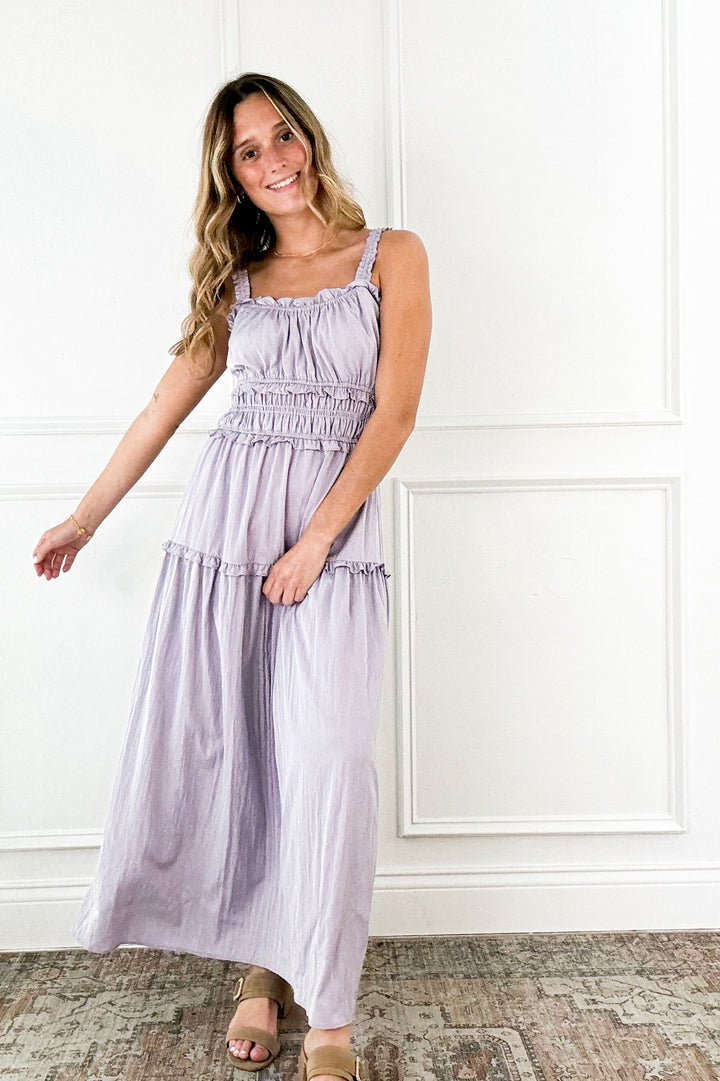 Ruffle Detail Cotton Tank Dress