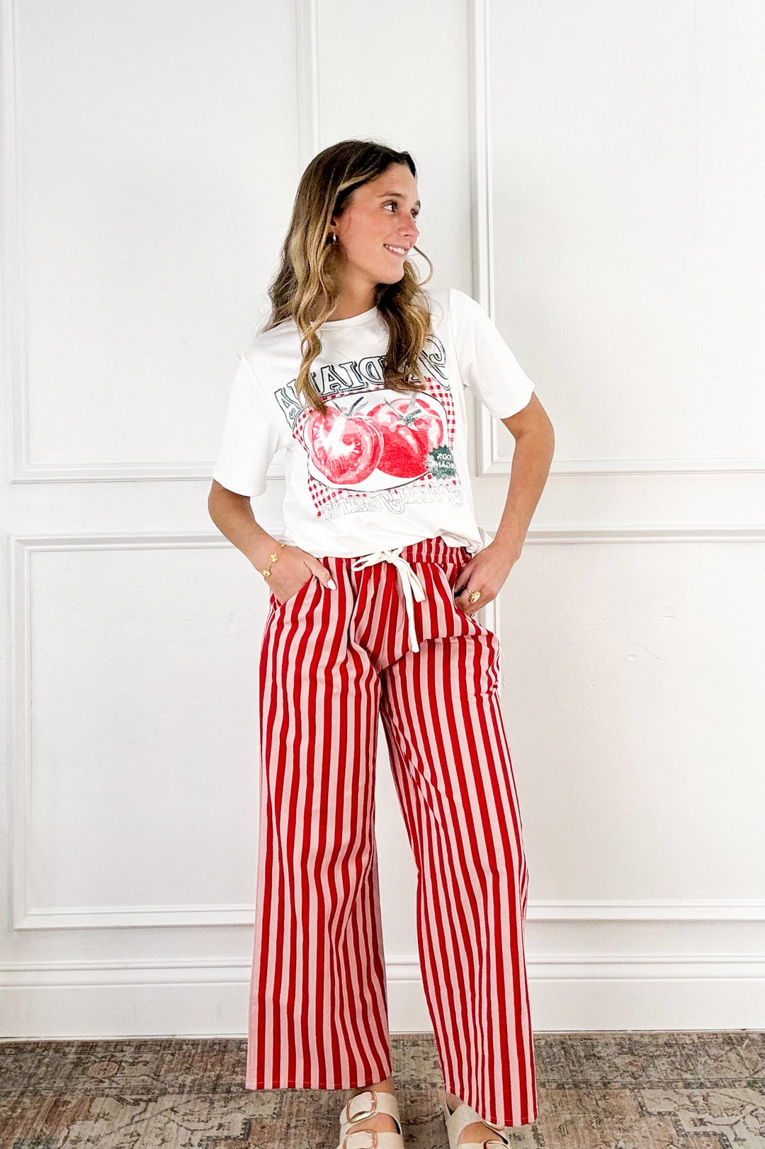 Breezy Stripe Wide Leg Pants