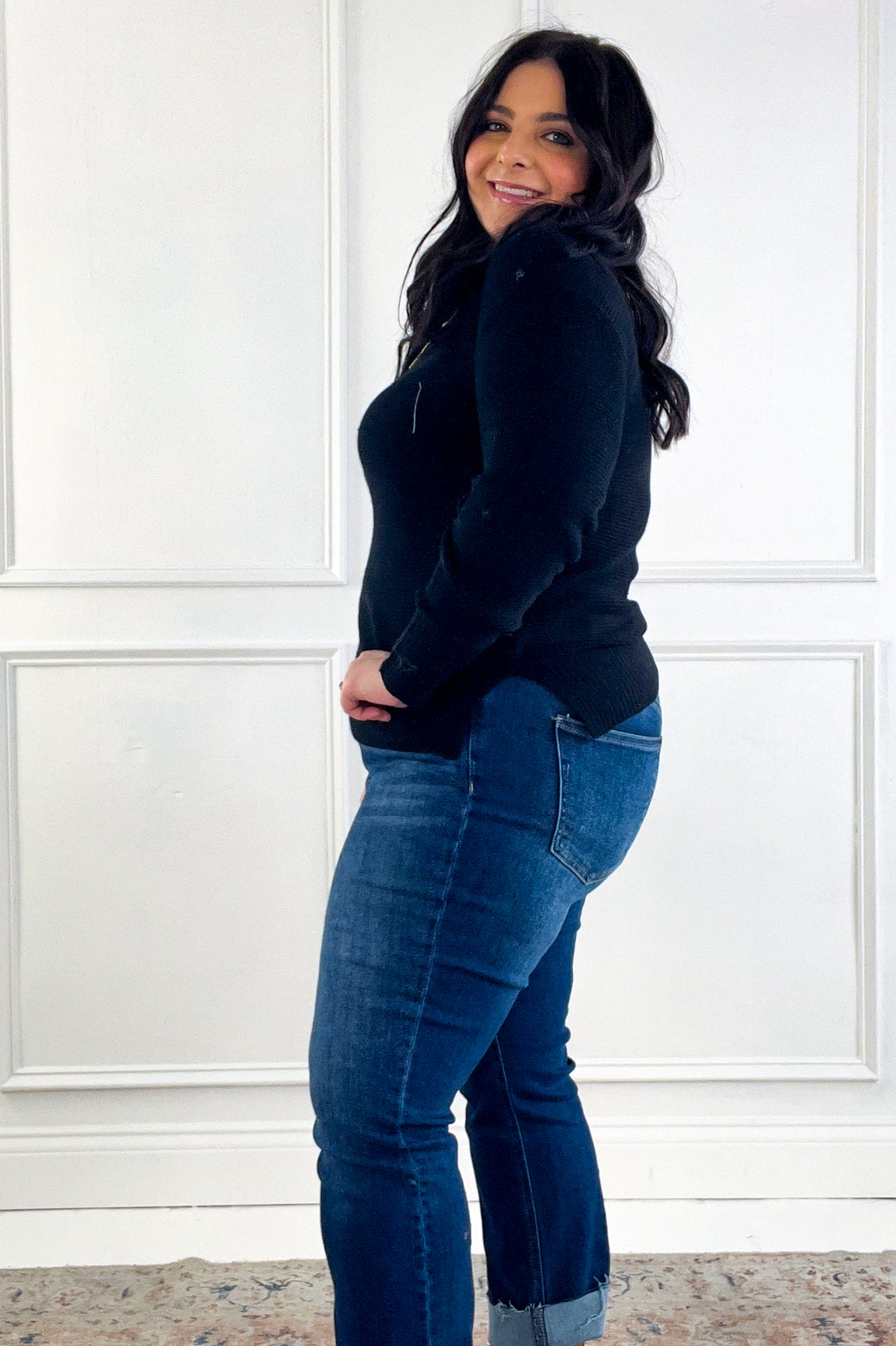 Round Neck Boyfriend Fit Sweater