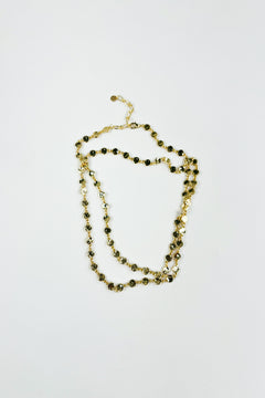 Gold Two Tone Circle Link Chain Necklace
