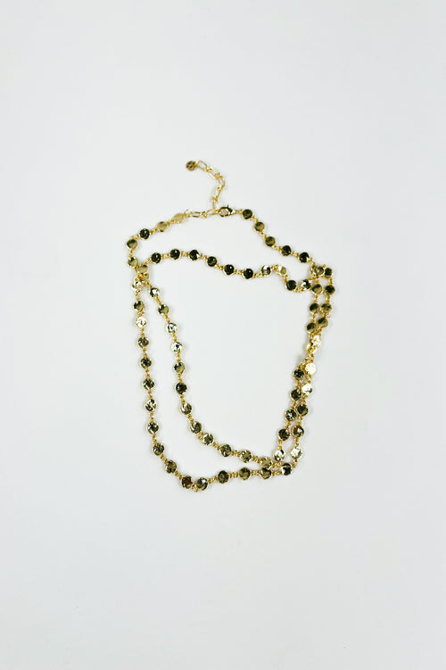 Gold Two Tone Circle Link Chain Necklace