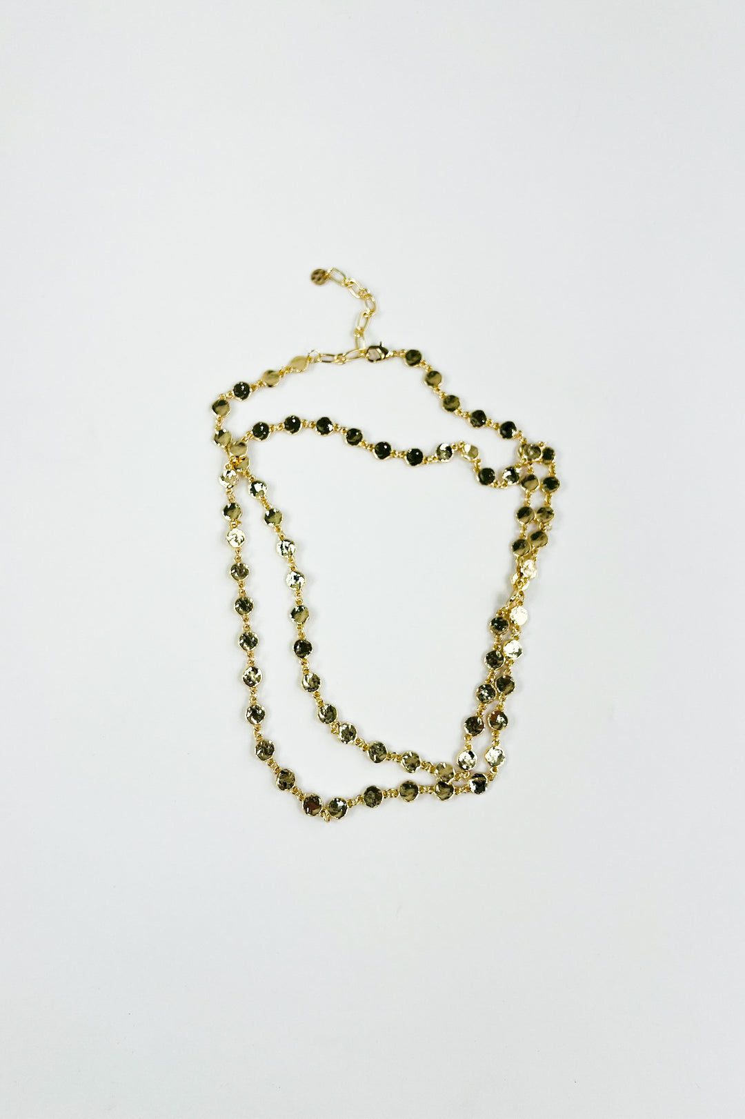 Gold Two Tone Circle Link Chain Necklace