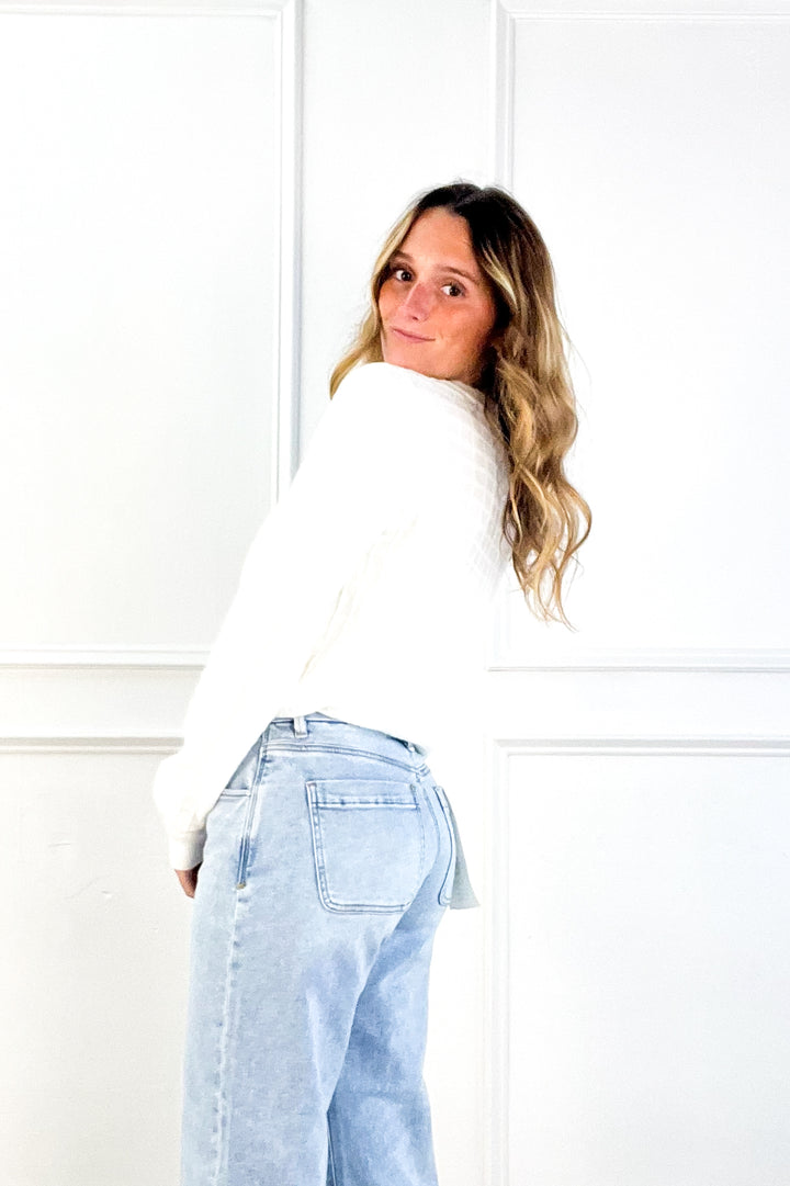Ivory Gridline Cardigan