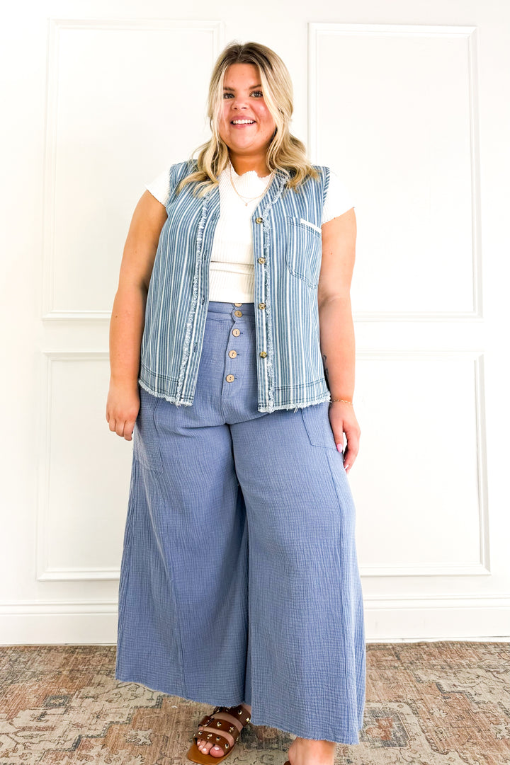 Curvy Harbor Breeze Sleeveless Top
