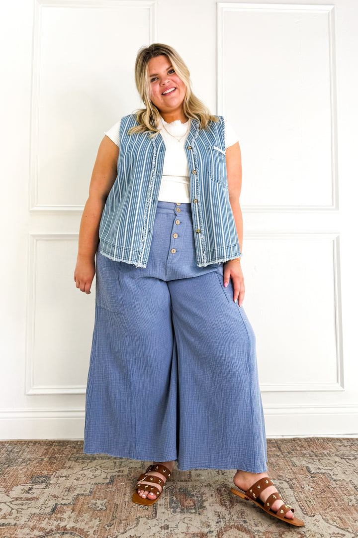 Curvy Harbor Breeze Sleeveless Top