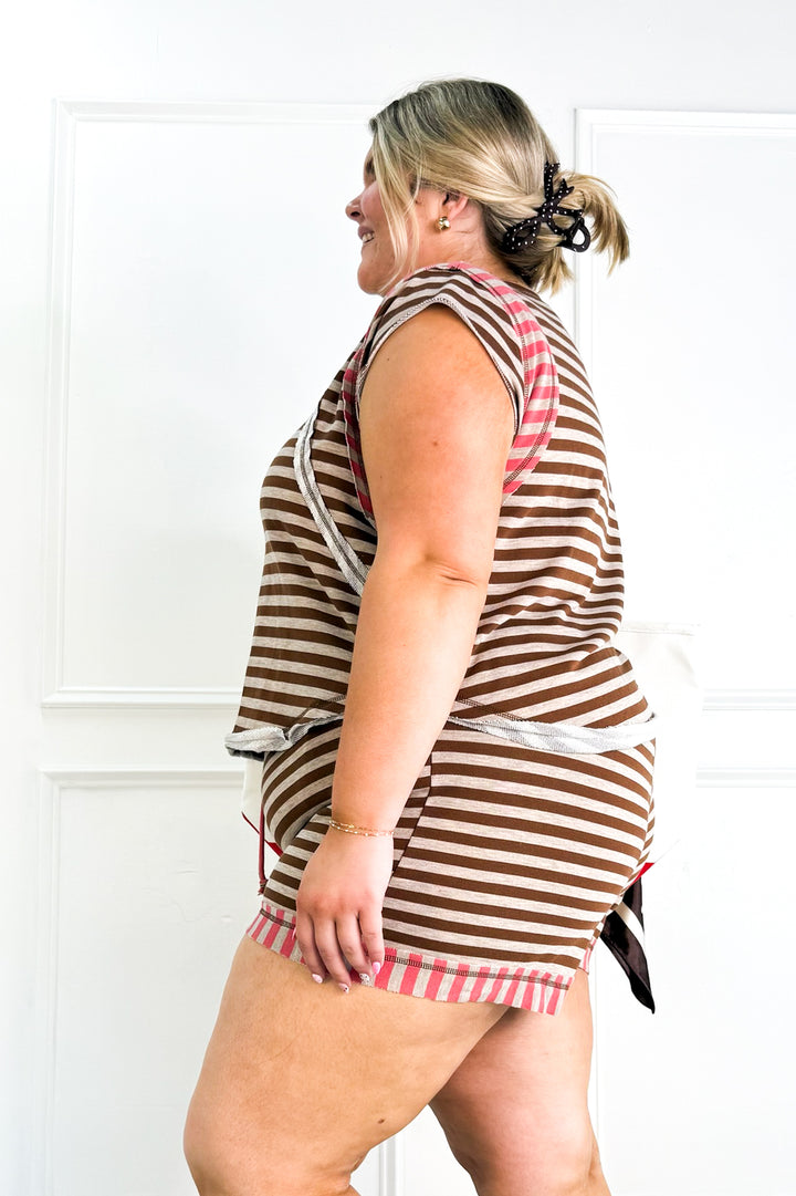 Curvy Sweet Stripe Lounge Top